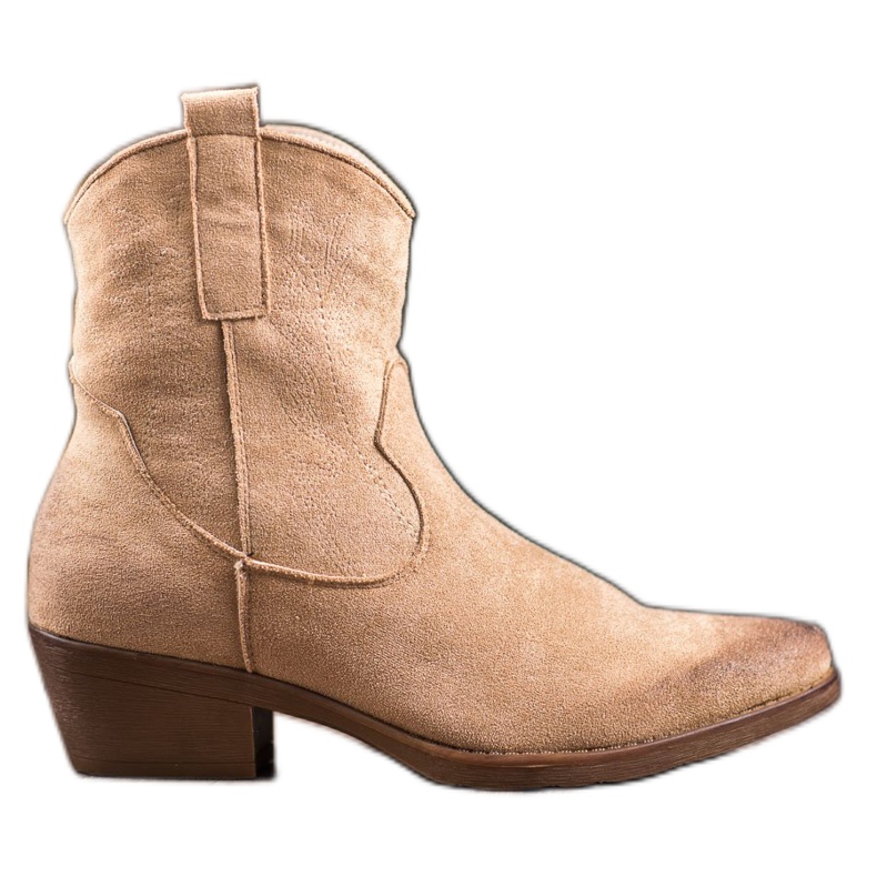 Seastar Meleg cowboy csizma magas sarkú cipőben barna