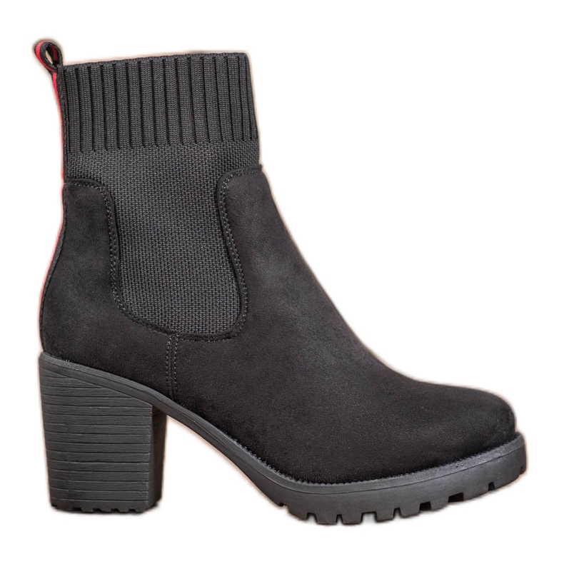 Erynn Csúszós Chelsea csizma egy poszton fekete Erynn Csúszós Chelsea csizma egy poszton fekete