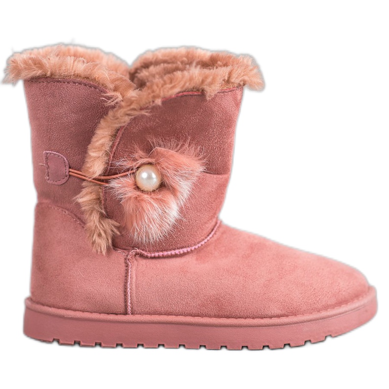 SHELOVET Mukluki Gyöngyökkel rózsaszín