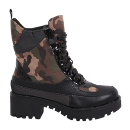 Magas talpú cipő NS067 Camouflage fekete Magas talpú cipő NS067 Camouflage fekete