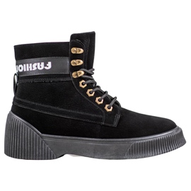 Yes Mile Divat kötött bokacsizma fekete Yes Mile Divat kötött bokacsizma fekete