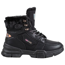 Yes Mile Cipők szőrmével fekete