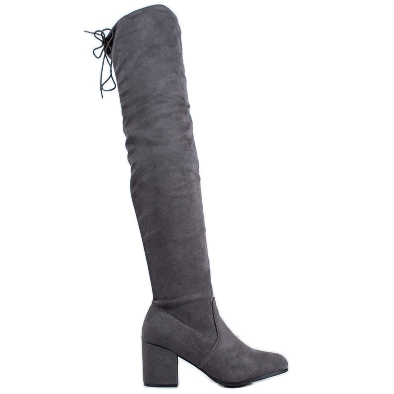 SHELOVET Kényelmes magas sarkú csizma szürke
