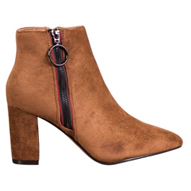 Small Swan Velúr csizma cipzárral barna Small Swan Velúr csizma cipzárral barna