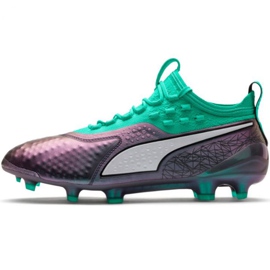 Puma One 1 Il Lth Fg Ag M 104925 01 futballcipő piros zöld