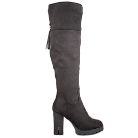 Evento Velúr platformos csizma fekete