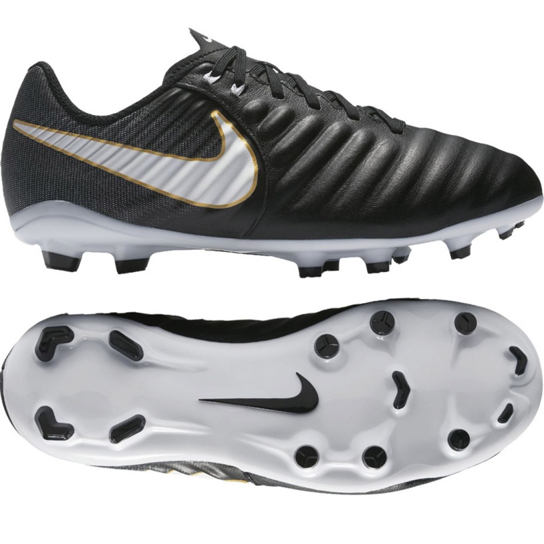 Nike Tiempo Iv Fg Jr 897725-002 futballcipő fekete fekete