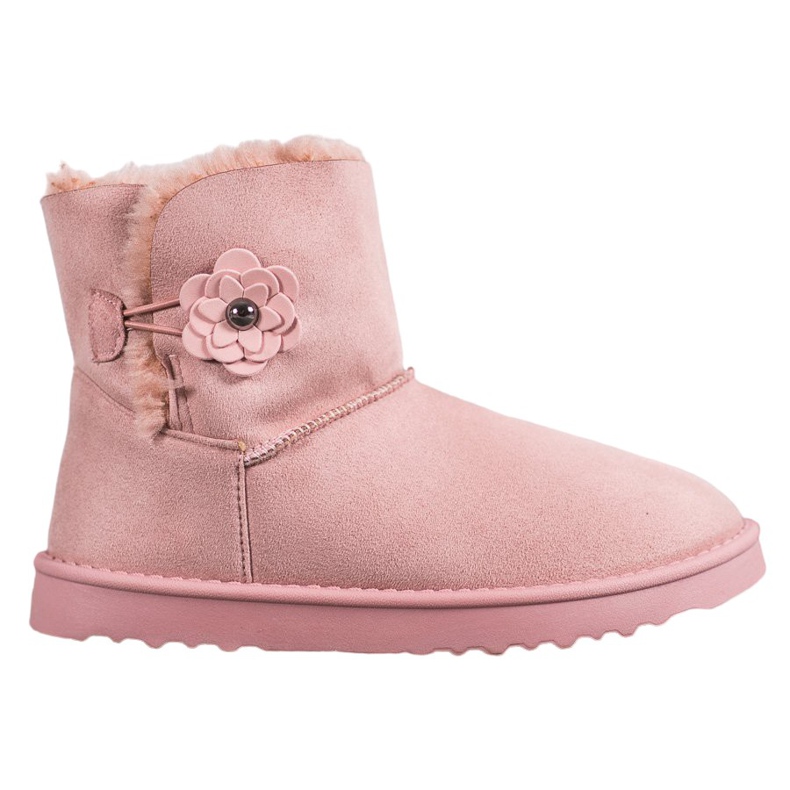 SHELOVET Mukluki Virággal rózsaszín