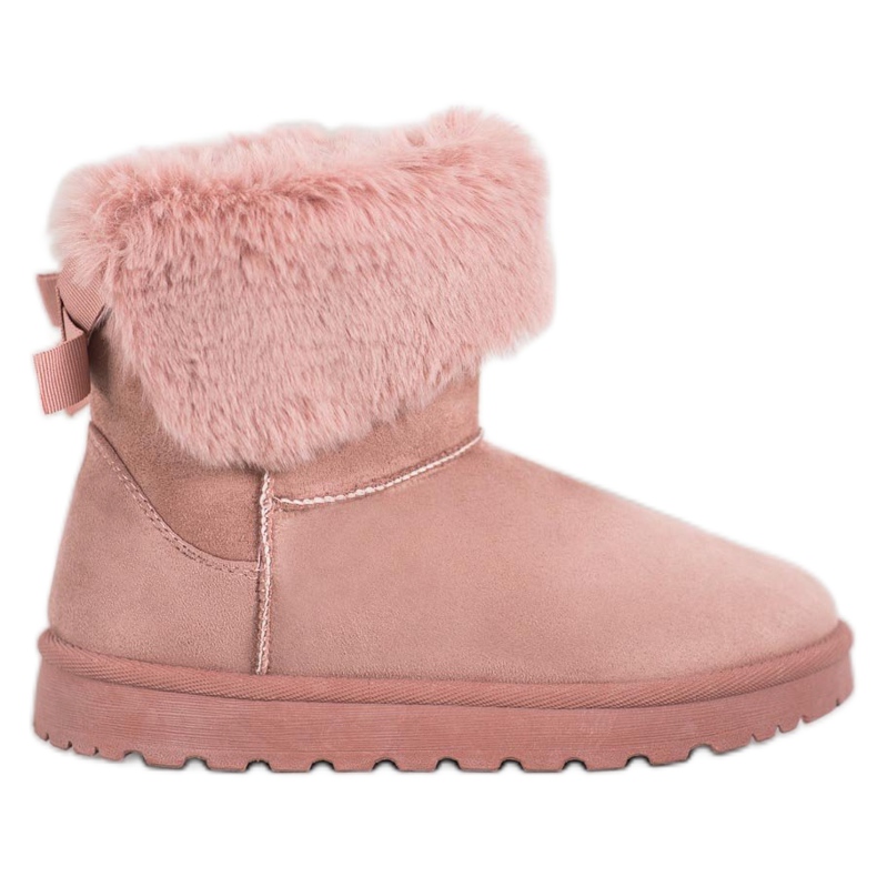 SHELOVET Mukluki szőrmével rózsaszín
