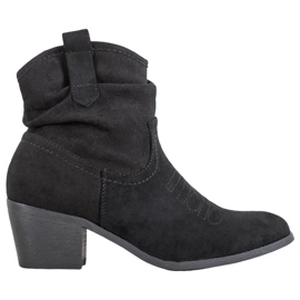 Super Mode Kényelmes cowboycsizma egy poszton fekete