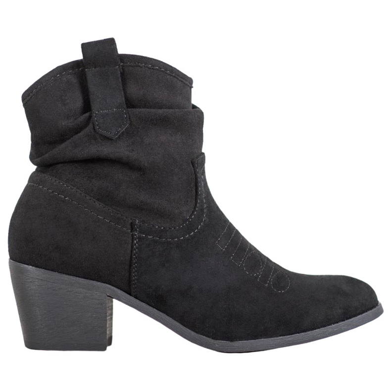 Super Mode Kényelmes cowboycsizma egy poszton fekete