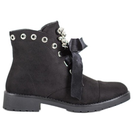 Bella Paris Csizma dekoratív íjjal fekete Bella Paris Csizma dekoratív íjjal fekete