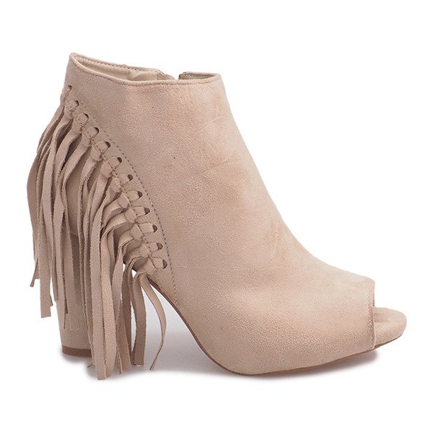 Nyitott csizma egy poszton 1526-3 Bézs Nyitott csizma egy poszton 1526-3 Bézs