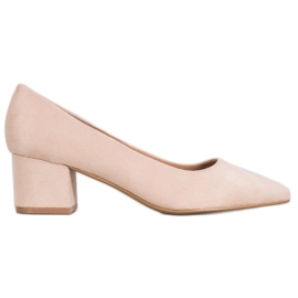 Ideal Shoes Velúr szivattyú magas sarkú cipőben barna