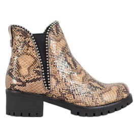 SDS Snake Print Chelsea csizma barna