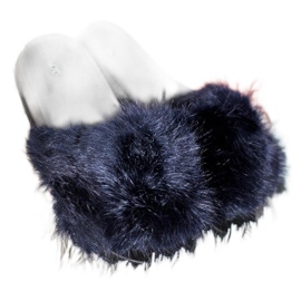 SHELOVET Kényelmes szőrme papucs kék SHELOVET Kényelmes szőrme papucs kék