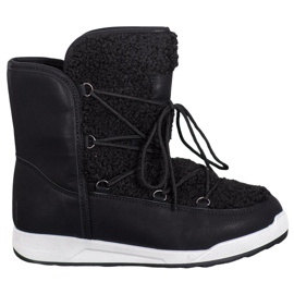 Small Swan Téli csizma báránybőrrel fekete