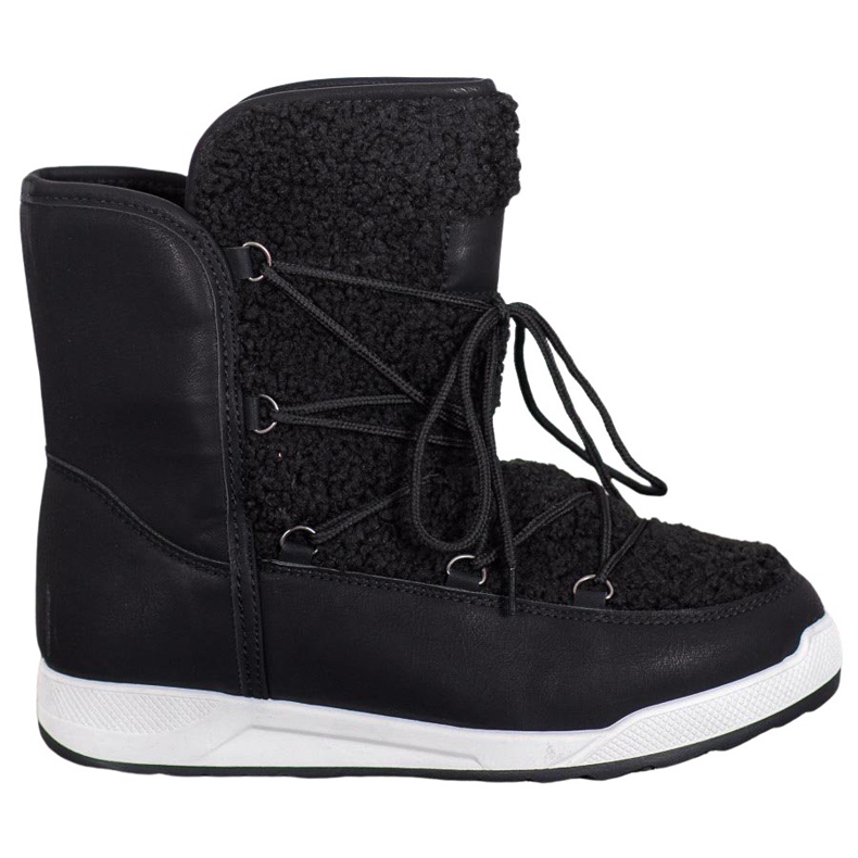 Small Swan Téli csizma báránybőrrel fekete