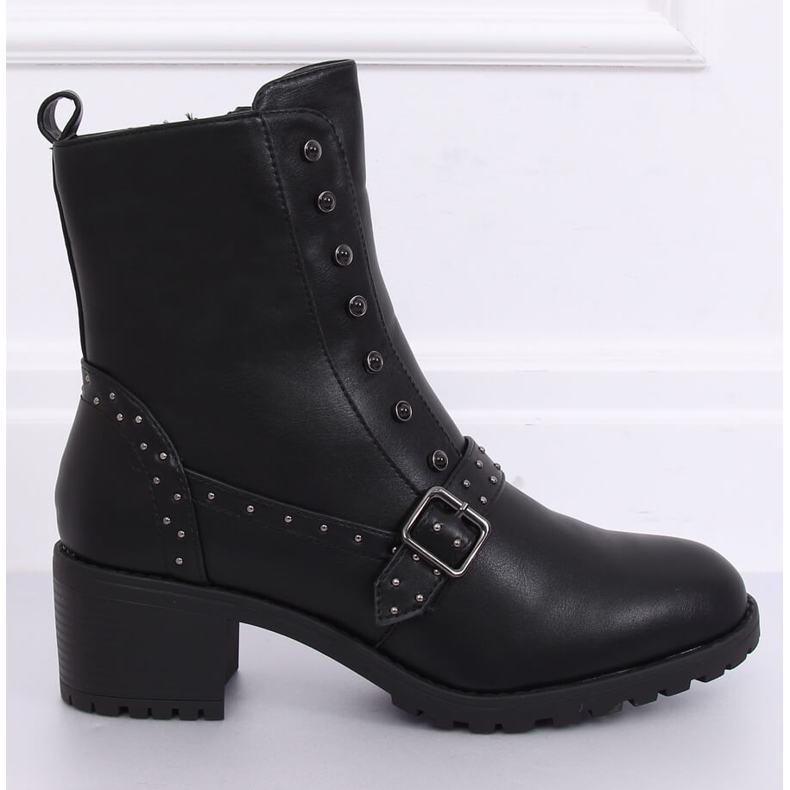 Fekete Magas sarkú csizma fekete 1003-1 Black II Faj