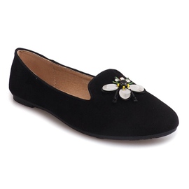 Suede ballerinas koponya 9988 fekete