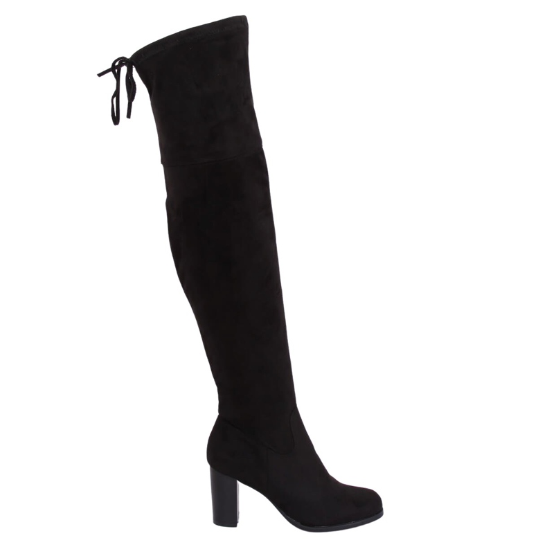 Fekete magas sarkú csizma PE161P Fekete