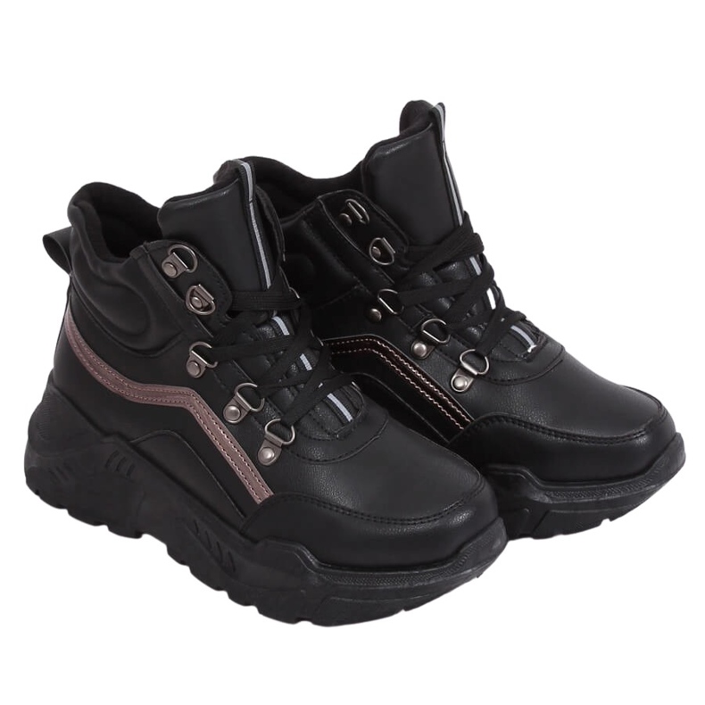 Fekete, magas boka sportcipő B0012-SP Fekete