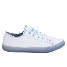 Női ombre fehér és kék cipők E3508 Blue