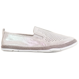 Goodin Áttört bőr espadrillák szürke sárga