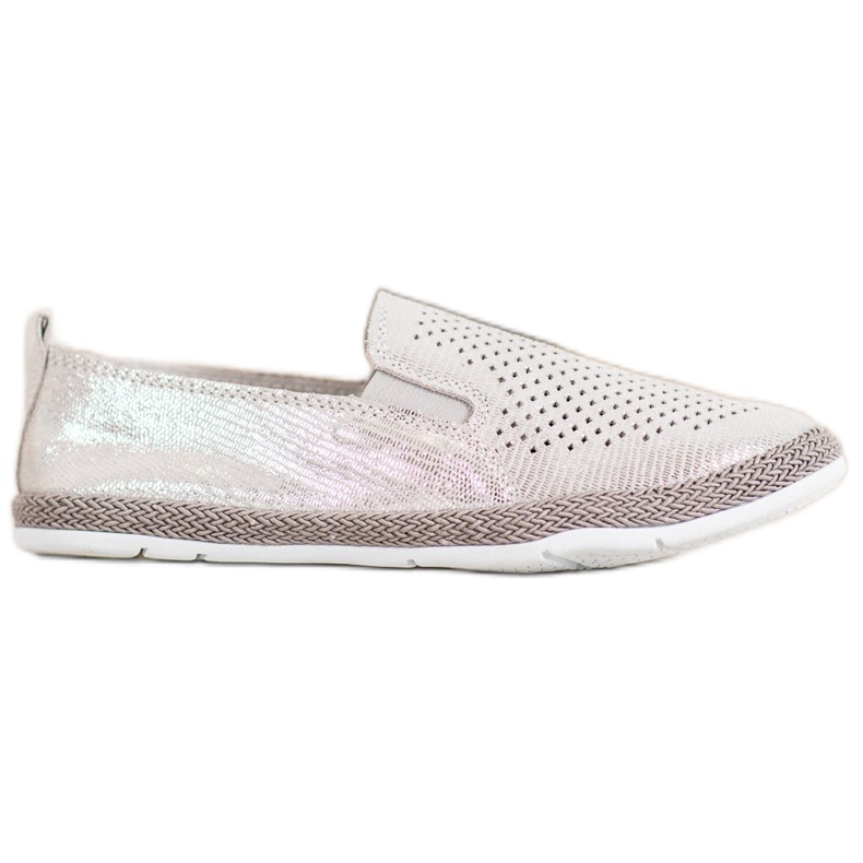 Goodin Áttört bőr espadrillák szürke sárga