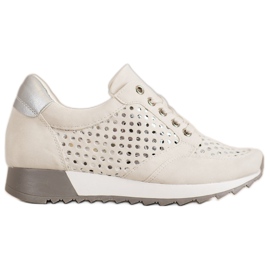 Kylie Áttört cipő a platformon barna