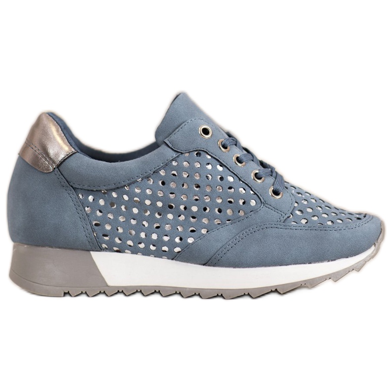 Kylie Áttört cipő a platformon kék