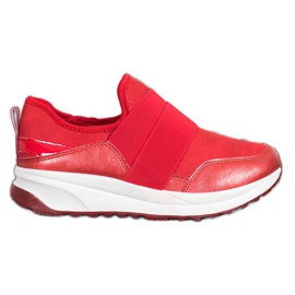 SHELOVET Felcsúsztatható cipő a platformon piros