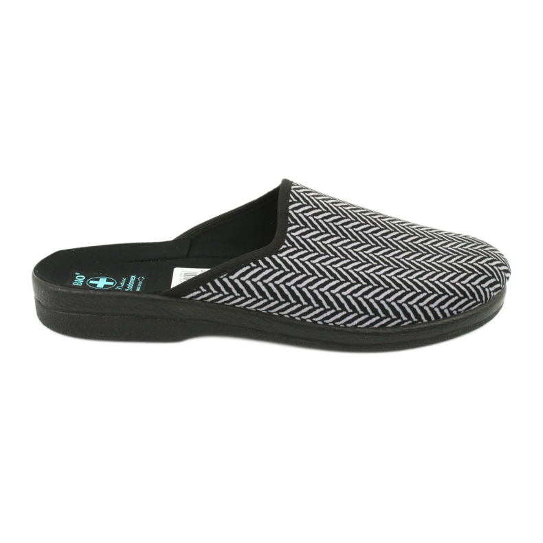 Papucs férfi papucs Adanex 25147 halszálkás fekete szürke