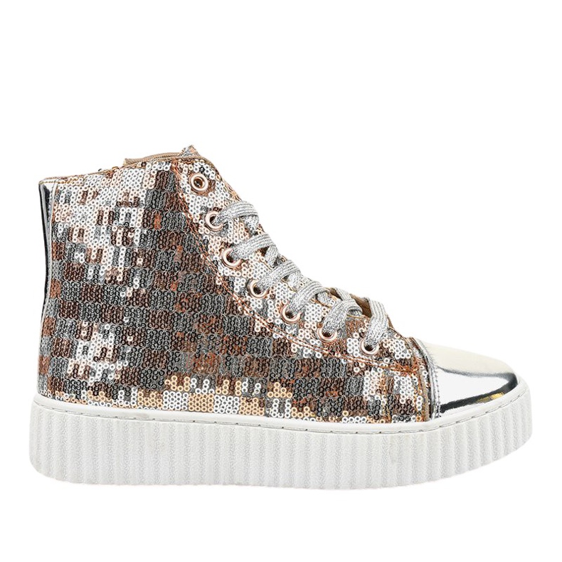 Ezüst cipők egy platformon, 1761 cipzárral szürke