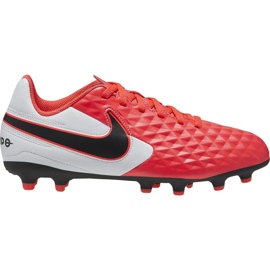 Nike Tiempo Legend 8 Academy FG / MG Jr AT5732-606 futballcipő piros narancs és vörös Nike Tiempo Legend 8 Academy FG / MG Jr AT5732-606 futballcipő piros narancs és vörös