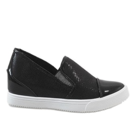 Fekete cipők az ék DD437-1