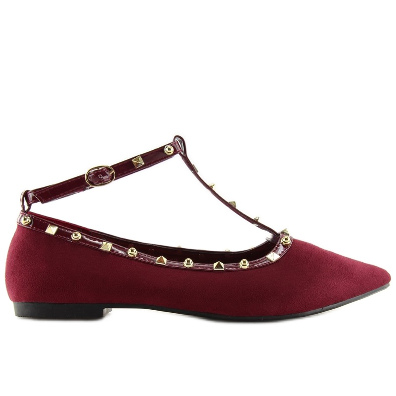 Balerinák barna színű szegecsekkel 127-13 Dk Red II Műfaj piros