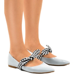 Kék fűzős balerinák íjakkal NK07P Kék fűzős balerinák íjakkal NK07P