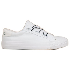 SHELOVET Kényelmes textil cipők fehér SHELOVET Kényelmes textil cipők fehér