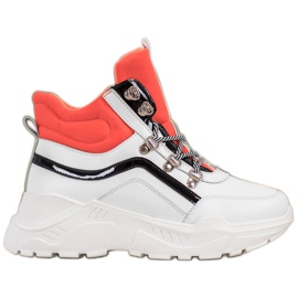 Ideal Shoes Divatos csizma fehér narancs sokszínű