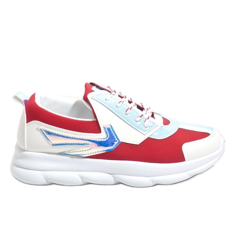 Női fehér sportcipők W-3112 piros sokszínű