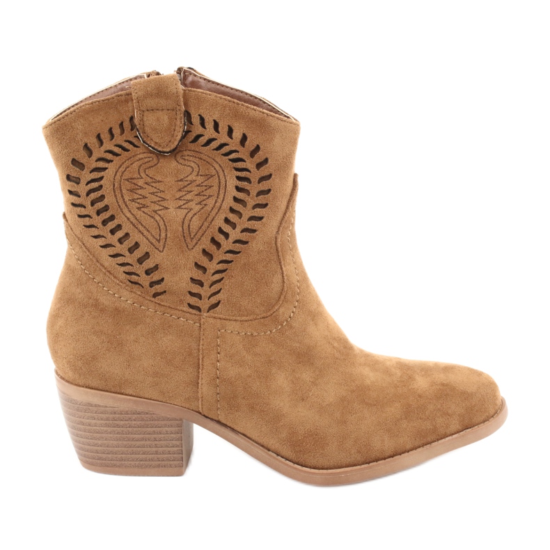 M.Daszyński Alkalmi Női cowboycsizma Daszyński 1921, velúr barna