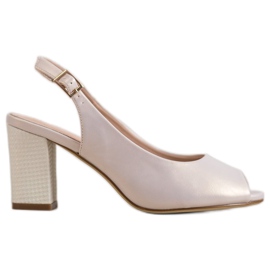 Sergio Leone Elegáns, nyitott orrú szandál barna