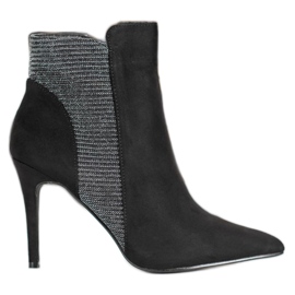 SHELOVET Velúr csizma Magas sarkú fekete