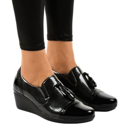 Fekete ék cipő 7-9022 szürke Fekete ék cipő 7-9022 szürke