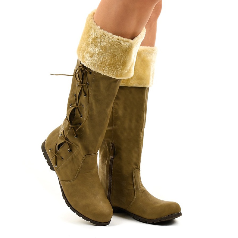 Barna, szigetelt lapos csizma AF1151