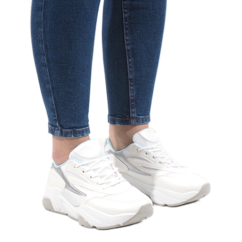 Fehér sportcipők SX001-6 kék