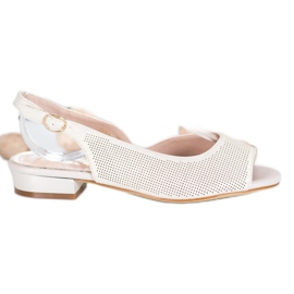 Sergio Leone Áttört szandál alacsony sarkú cipőben sárga Sergio Leone Áttört szandál alacsony sarkú cipőben sárga