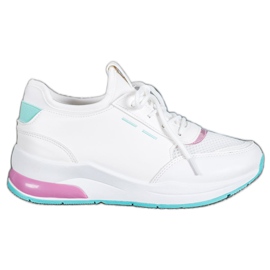 SHELOVET Fűzött cipő öko bőrből fehér