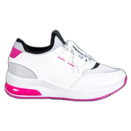 SHELOVET Fűzött cipő öko bőrből fehér